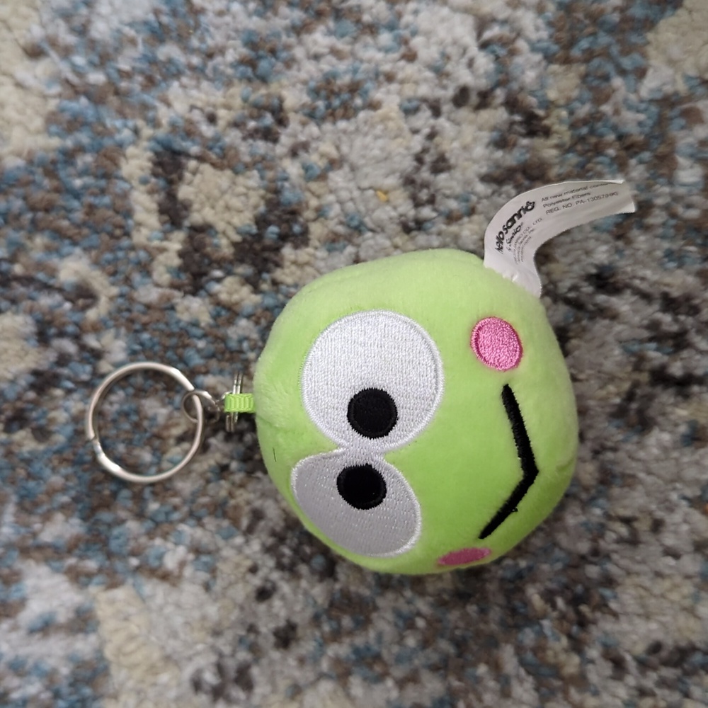 Sanrio Keroppi frog squeezy plush toy fluffball hello kitty new key chain new